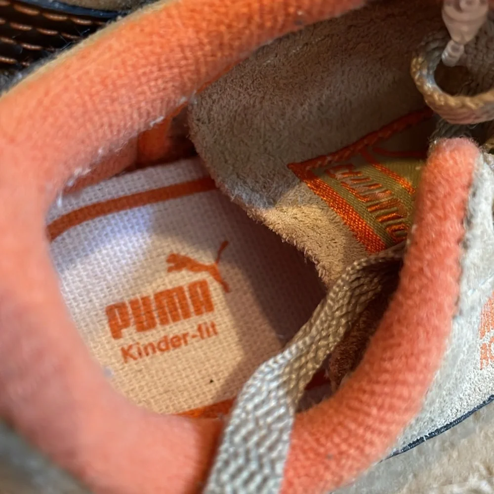 Puma Roma Kinder Fit Tan Brown Orange sneakers Baby Size 5